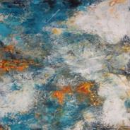 Swirling Clouds  oil&wax 24x18